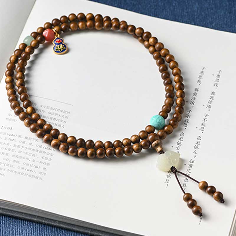 Buddha Stones Tibetan Rosewood Protection Calm Bracelet Mala Mala Bracelet BS 12