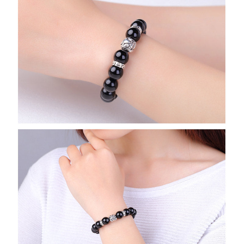 FengShui Natural Rainbow Obsidian PiXiu Blessing Bracelet Bracelet BS 5