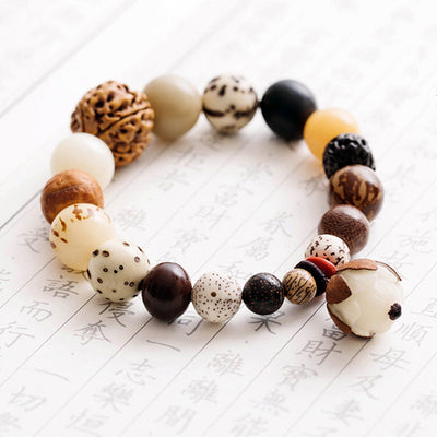 Buddha Stones Bodhi Seed Lotus Wisdom Peace Wrist Mala Bracelet Bracelet BS 12