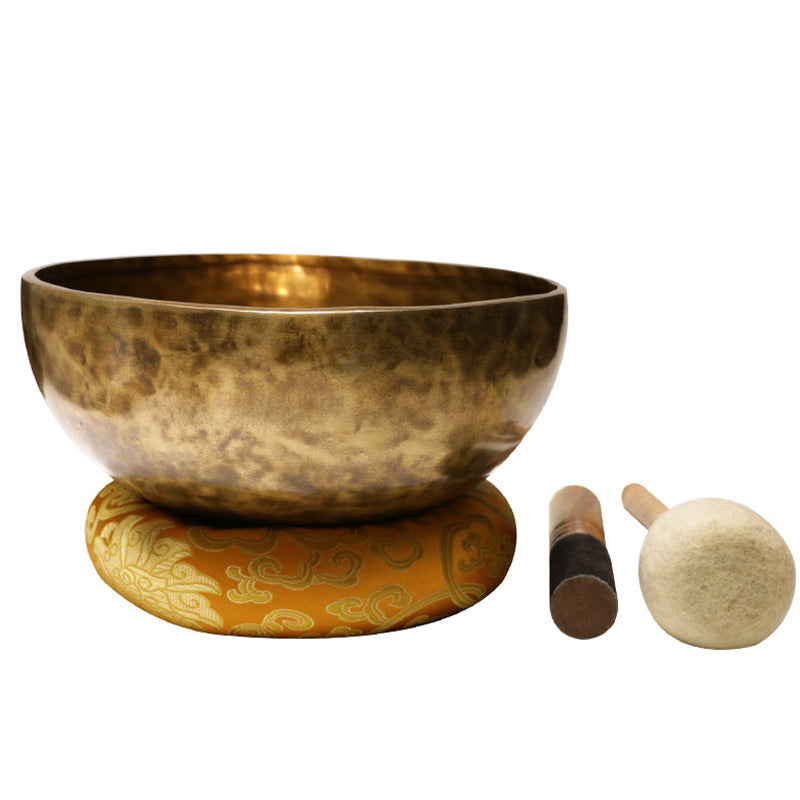 Buddha Stones Tibetan Sound Bowl Handcrafted for Healing and Meditation Positive Energy Singing Bowl Set Singing Bowl BS 4