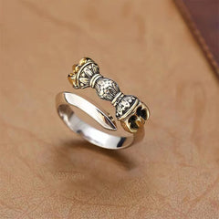 Buddha Stones Tibetan Dorje Vajra Engraved Design Copper Luck Wealth Adjustable Ring Ring BS Dorje/Vajra(Enlightenment♥Spiritual Power)