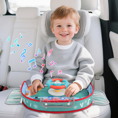 Volante de juguete para niños con luces y música, juego interactivo de simulación de conducción para niños pequeños, entretenimiento de viaje con bocina y cambio de marchas, divertido regalo para niños y niñas.