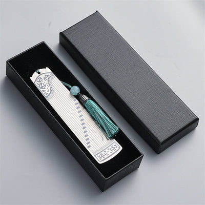 Buddha Stones Classical Musical Instruments Pipa Guzheng Guqin Ruan Metal Bookmarks Tassel With Gift Box Bookmarks BS Silver Guzheng-Gift Box