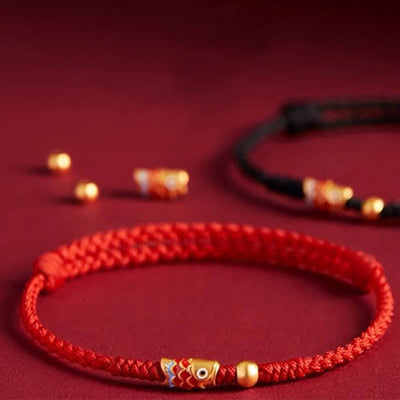 FREE Today: Lucky Koi Fish Success Braided Rope Bracelet FREE FREE Koi Fish Red(Wrist Circumference 14-18cm)