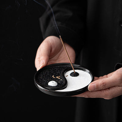 Buddha Stones Yin Yang Zen Balance Incense Holder Incense Burner BS 7