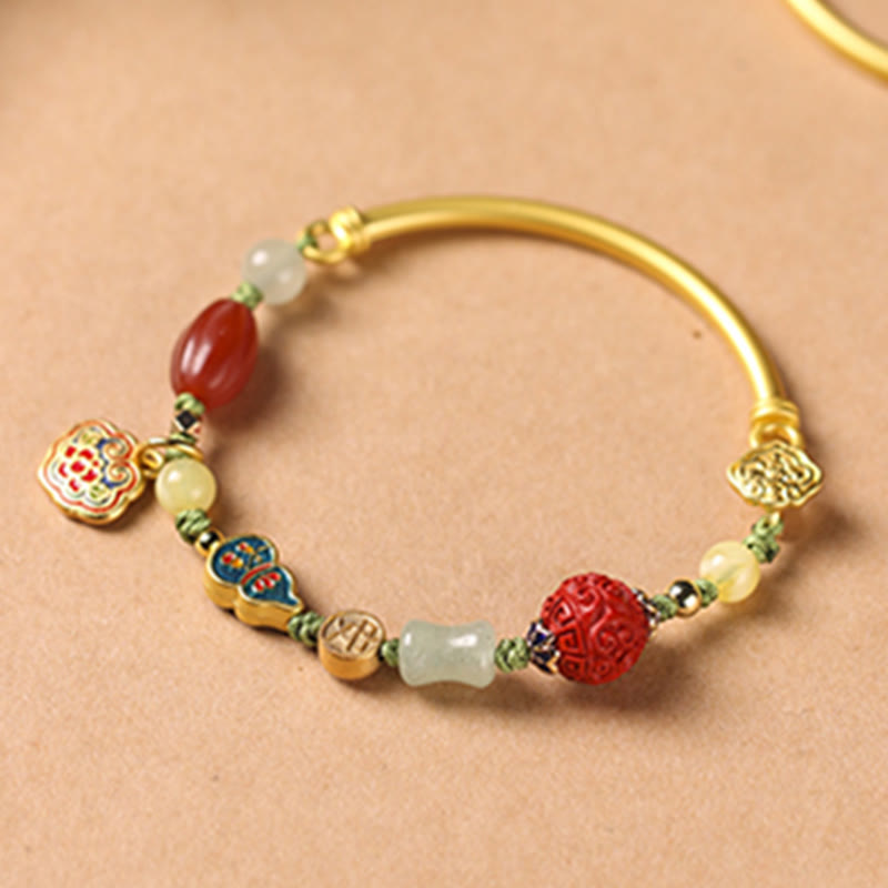 Buddha Stones Tibetan Auspicious Clouds Fortune Happiness Wealth Luck Bracelet Bracelet BS 5