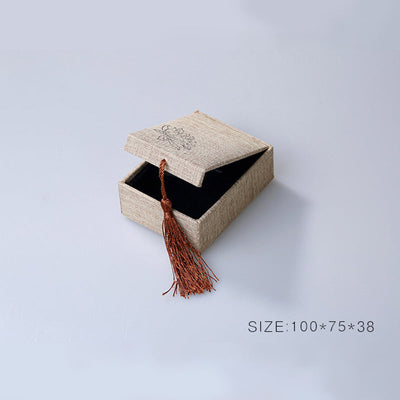 Buddha Stones Lotus Pattern Jewelry Storage Box Gift Box Tassels Decorations BS 5