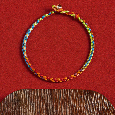 Buddha Stones "May you be blessed with peace and safety in all four seasons" Lucky Multicolored Bracelet Bracelet BS 10