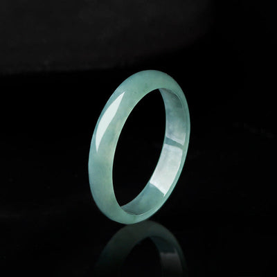 Buddha Stones Natural Jade Prosperity Protection Ring Ring BS 9