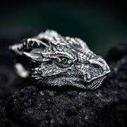 Foviel Pure Tin Dragon Head Luck Protection Metal Necklace Pendant