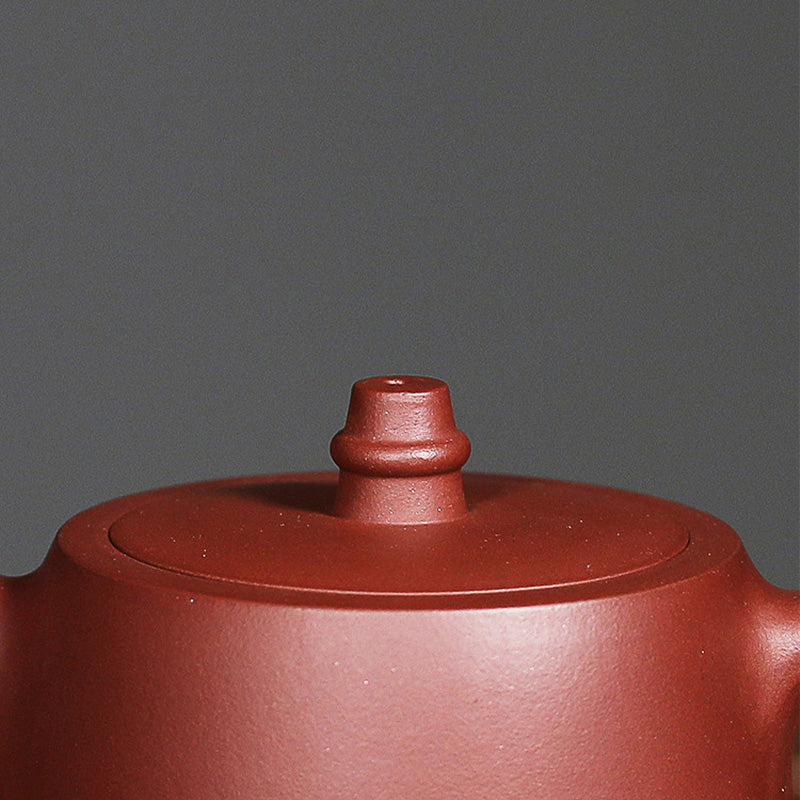 Buddha Stones Handmade Vintage Bamboo Purple Clay Kung Fu Teapot Teapot BS 6