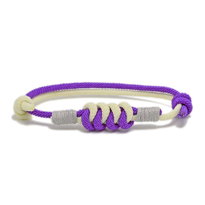 Buddha Stones Simple Design King Kong Knot Strength Braid String Bracelet Bracelet BS Purple(Bracelet Size 15-25cm)