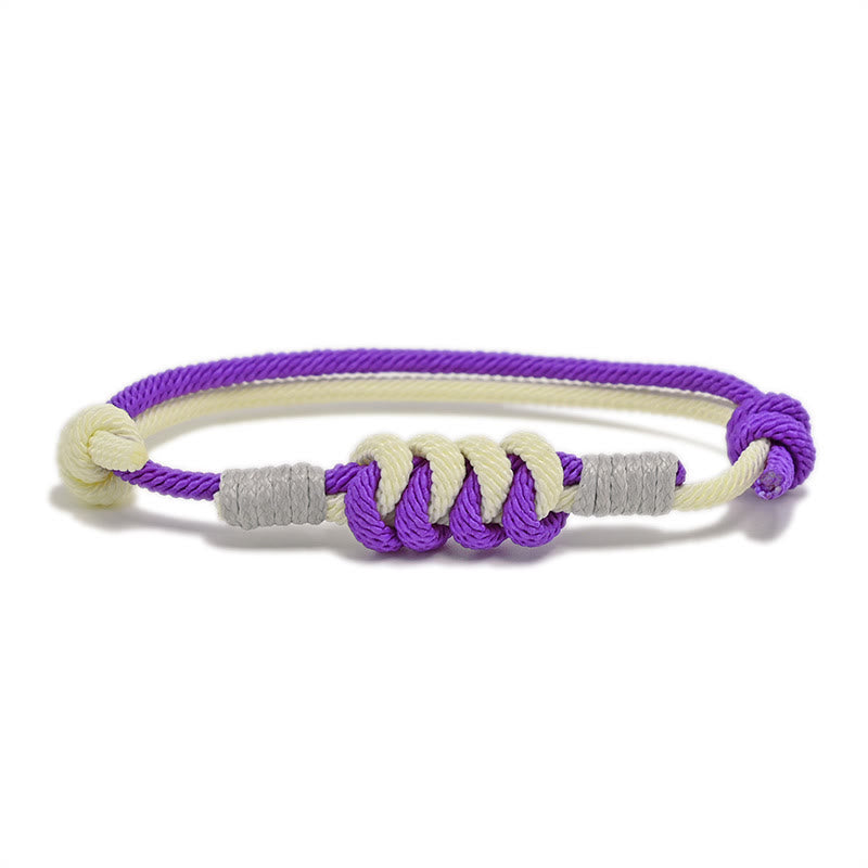 Buddha Stones Simple Design King Kong Knot Strength Braid String Bracelet Bracelet BS Purple(Bracelet Size 15-25cm)