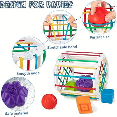 Fidtoy Shape Sorter Toy Montessori Sensory Learning Cube