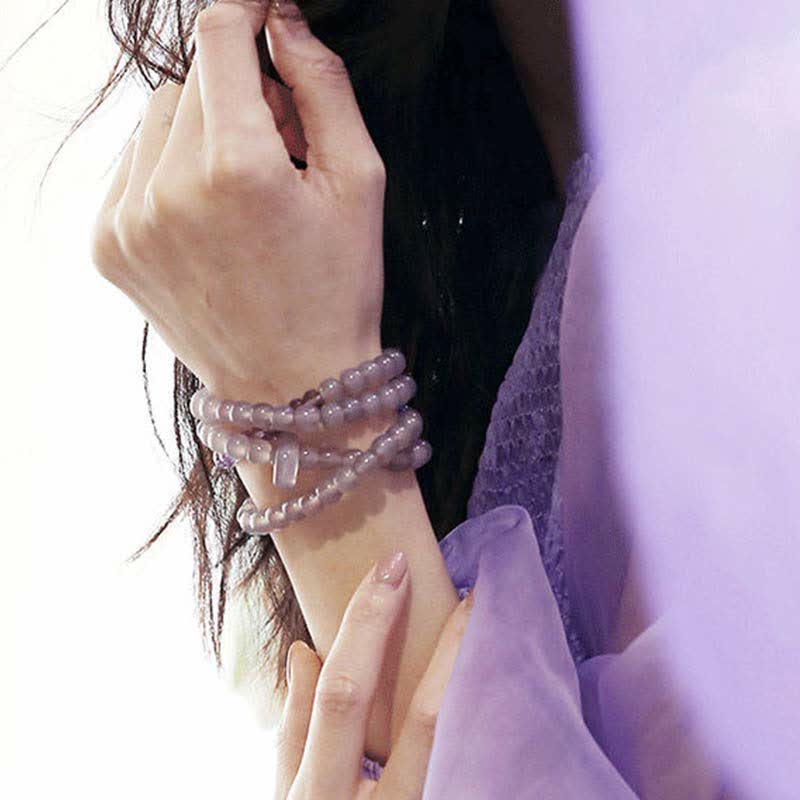 Buddha Stones Natural Amethyst Crystal Meditation Healing Bracelet Bracelet BS 8