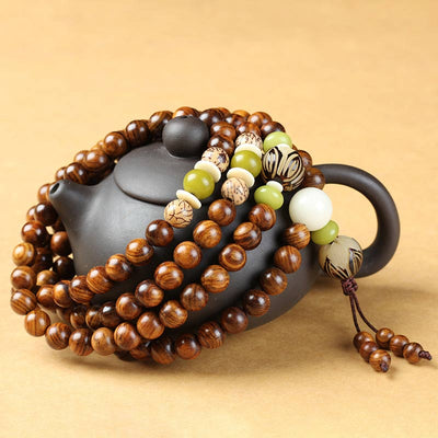 Bracelet de protection et de calme Mala Foviel en bois de rose tibétain — image 2