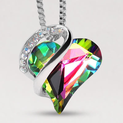 Buddha Stones Love Heart Birthstone Healing Energy Necklace Pendant Necklaces & Pendants BS 14a-Healing Stone for Protection-Rainbow Tourmaline Black