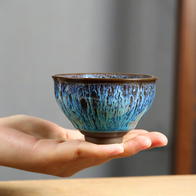 Buddha Stones Multicolor Ceramic Teacup Ocean Wave Tea Cups Cup BS 4