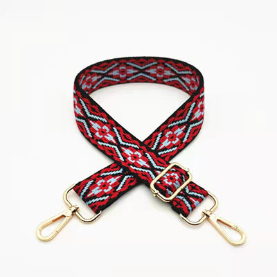 Buddha Stones Multicolor Embroidered Shoulder Bag Straps Bag Straps BS Red Light Blue