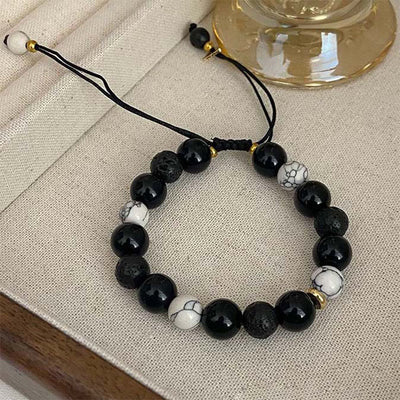 FREE Today: Transmute Negative Energy Black Obsidian Lava Rock Stone Yin Yang Strength Bracelet FREE FREE 10