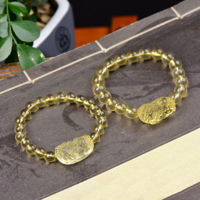 Bracelet de richesse PiXiu en citrine Feng Shui Foviel