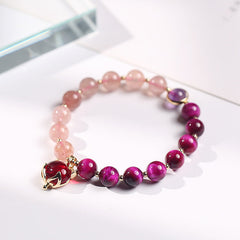Foviel Natürliche Erdbeerquarz Pixiu Liebe Armband
