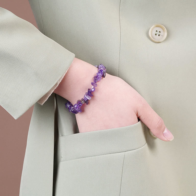 Natural Irregular Shape Crystal Stone Warmth Soothing Bracelet Bracelet BS 13