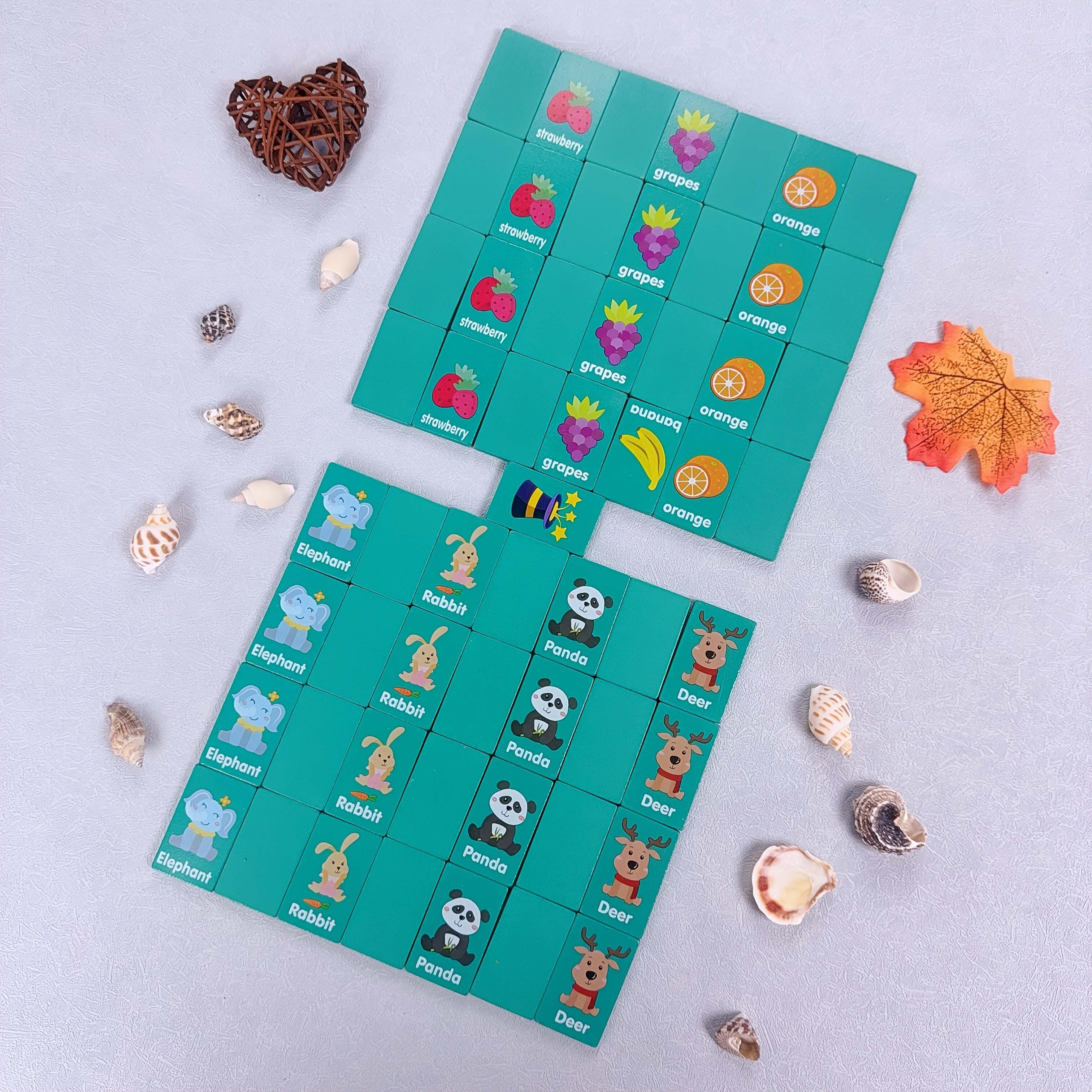 Jeu de mémoire en bois Fidtoy – Jouet éducatif pour les enfants de 3 ans et plus