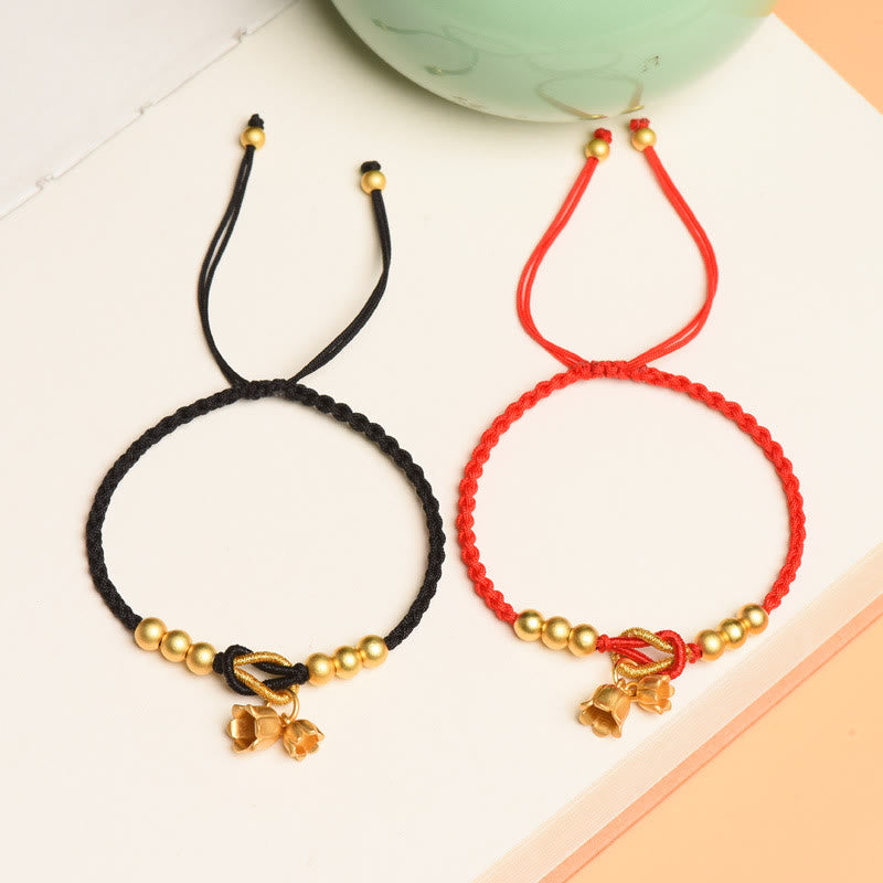 Buddha Stones Handcrafted Lily Of The Valley Flower Charm Design Luck Protection Braided Bracelet Bracelet BS 1