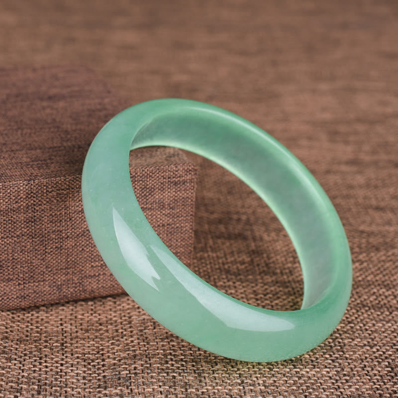 Buddha Stones Natural Jade Luck Healing Prosperity Bangle Bracelet Bracelet Bangle BS Green 60-62mm