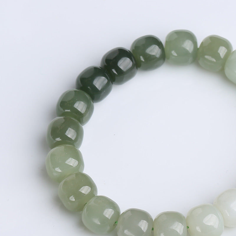 Buddha Stones Gradient Jade Luck Blessing Bracelet Bracelet BS 4