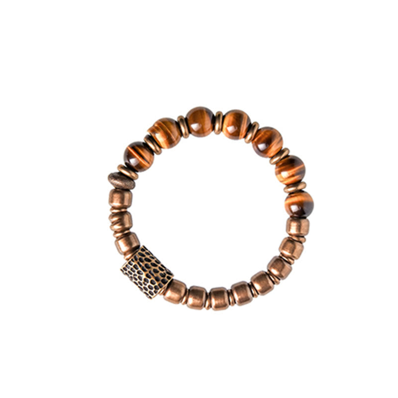Buddha Stones Tiger Eye Stone Copper Protection Bracelet Bracelet BS 9