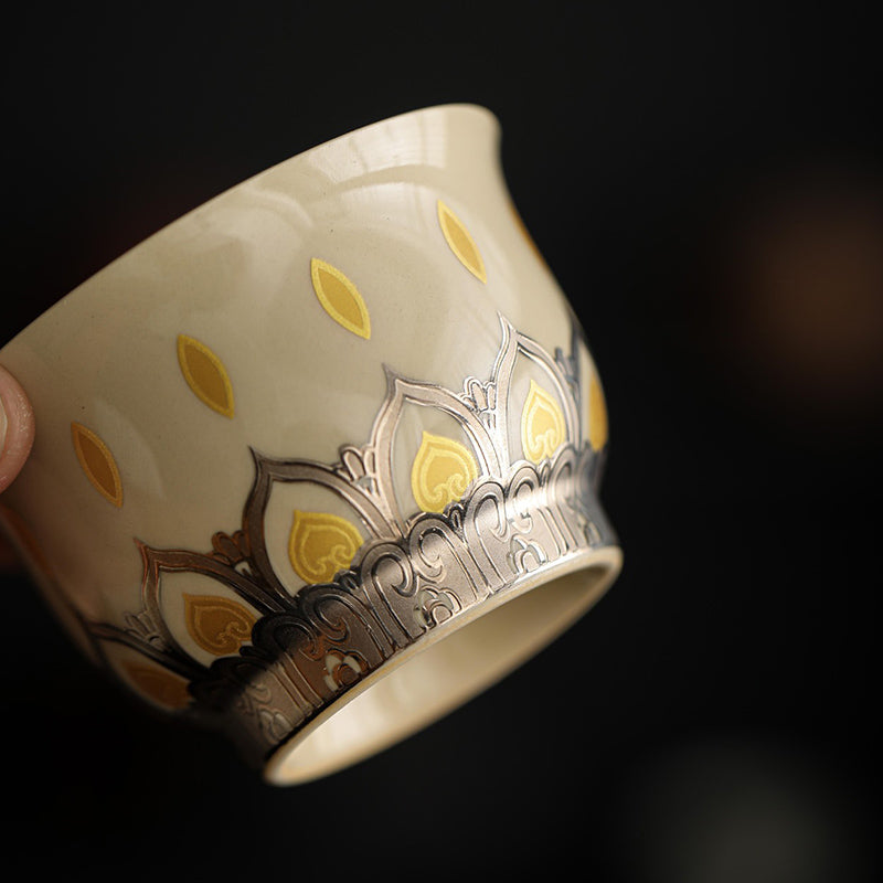 Buddha Stones Dunhuang Color Thousand Buddhas Teacup Kung Fu Tea Cup 100ml Cup BS 4