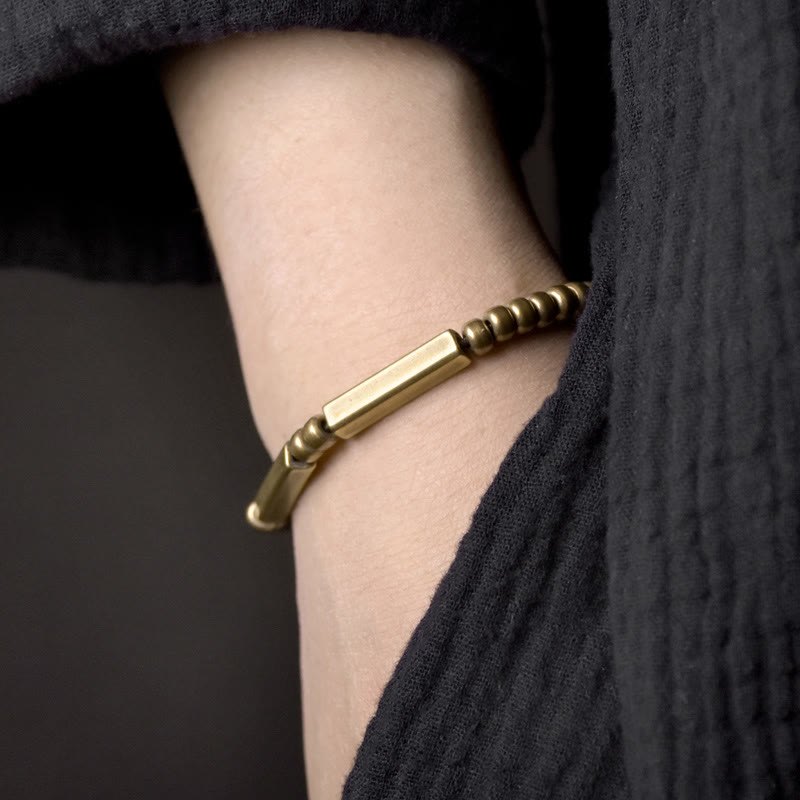 Buddha Stones Tibetan Simple Design Copper Wealth Luck Bracelet Bangle Bracelet Bangle BS 1
