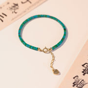 Bracelet d'amitié et de force en perles turquoise Foviel