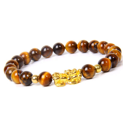 Foviel Pulsera Feng Shui de obsidiana con Pixiu