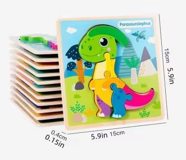 Rompecabezas de madera de dinosaurios - Diseño variado