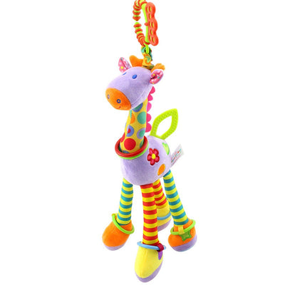 Hochet de dentition en peluche Fidtoy Girafe pour bébés – Hochet sensoriel froissé pour bébé avec anneau de dentition et attache