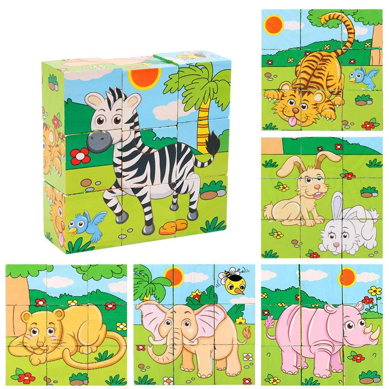 Cubo de rompecabezas de madera para niños
