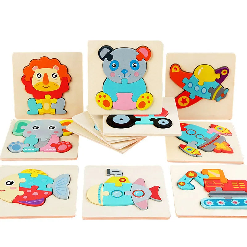 Fidtoy Montessori Wooden Puzzle Set for Toddlers – Educational Fine Motor Skills Learning Toy