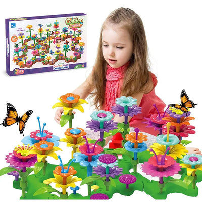 Fidtoy Flower Garden Building Toy Set for Kids 272 PCS Creative STEM Construction Flowers Toy