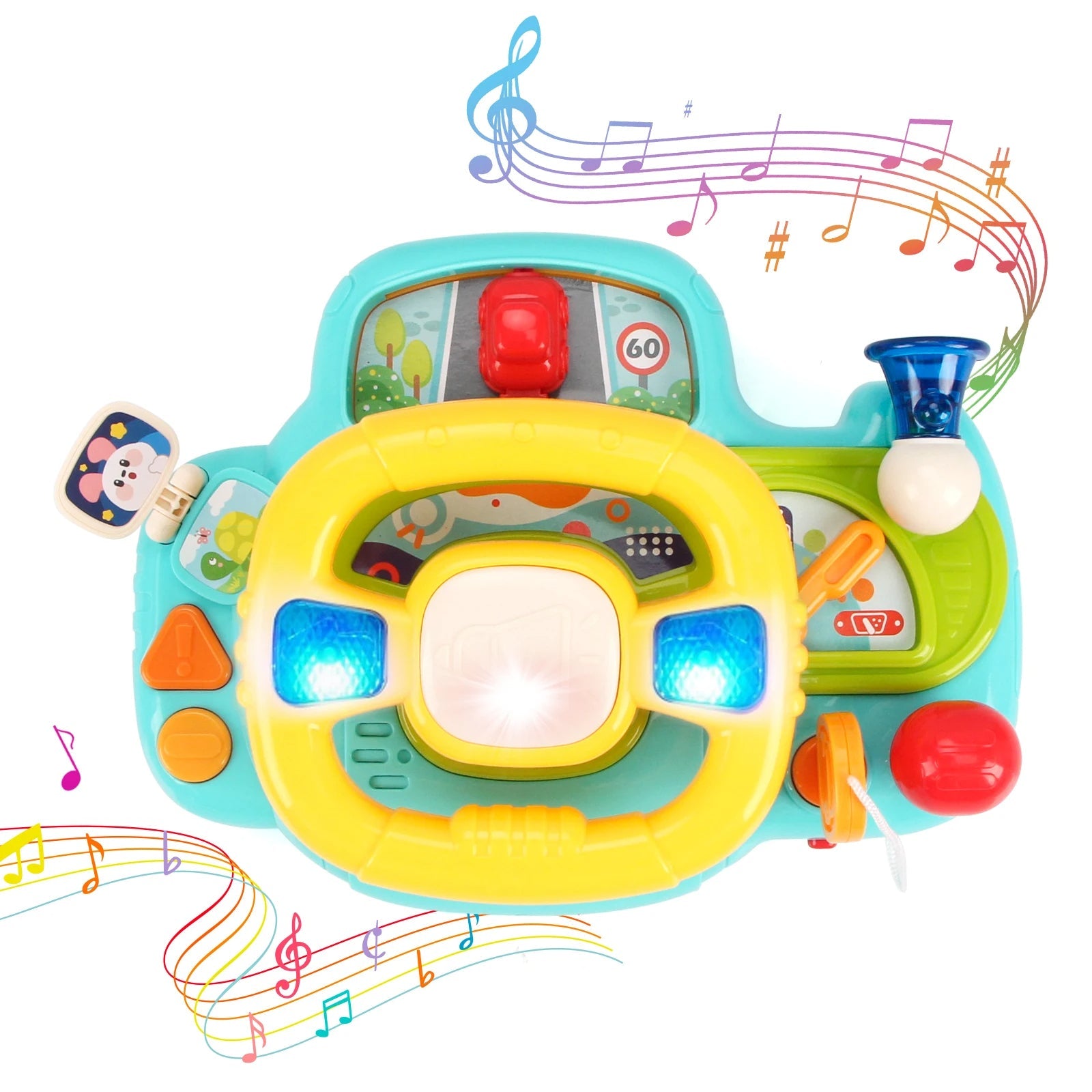 Fidtoy Baby Steering Wheel Toy with Lights and Sounds – Interactive Musical Driving Toy for Toddlers