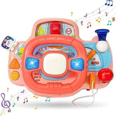 Fidtoy Baby Steering Wheel Toy with Lights and Sounds – Interactive Musical Driving Toy for Toddlers