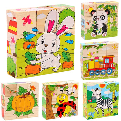 Cubo de rompecabezas de madera para niños