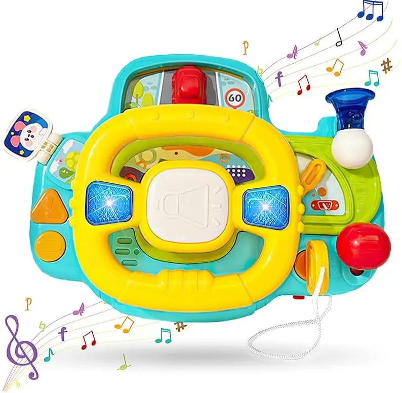 Fidtoy Baby Steering Wheel Toy with Lights and Sounds – Interactive Musical Driving Toy for Toddlers