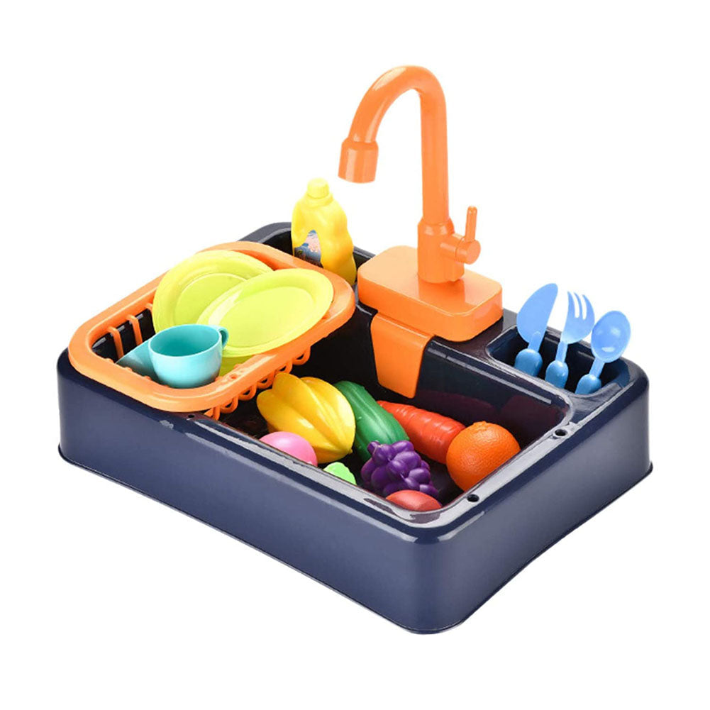 Fidtoy Play Kitchen Sink Toy with Running Water – Interactive Pretend Kitchen Playset for Kids