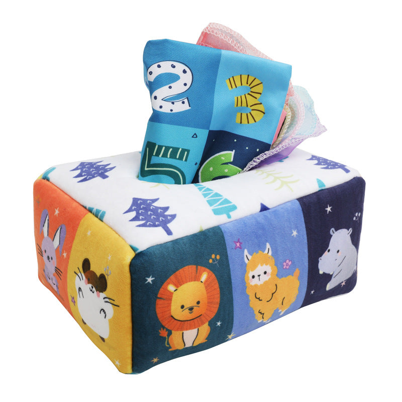 Fidtoy Montessori Tissue Box Toy for Babies – Sensory Pulling Box