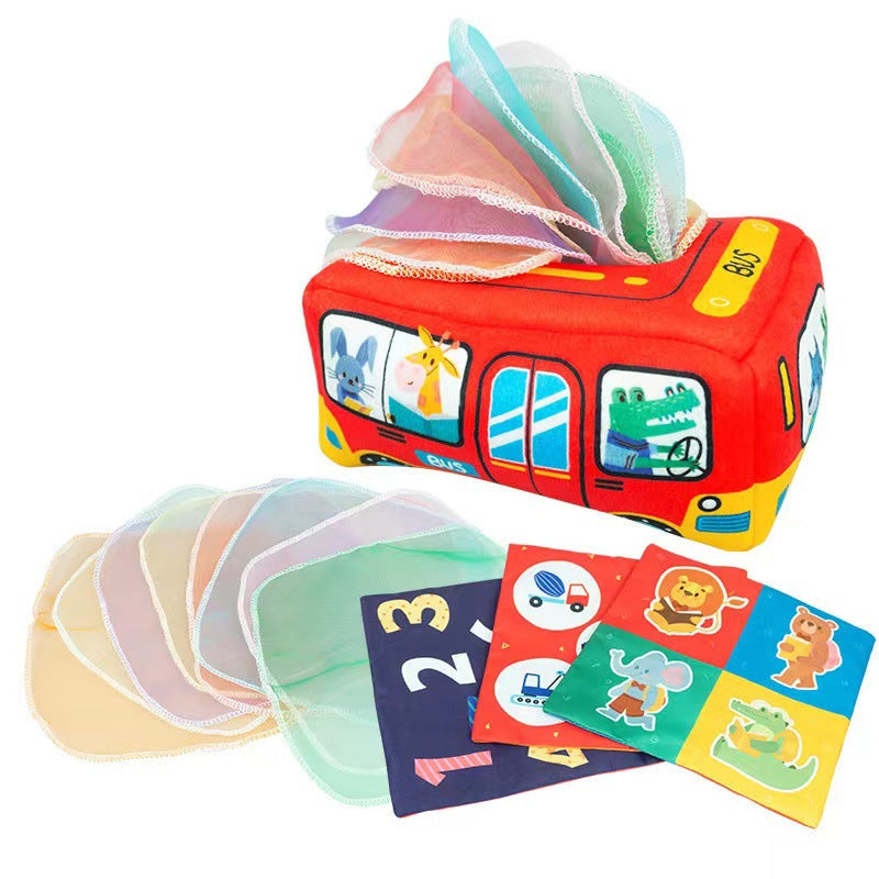 Fidtoy Montessori Tissue Box Toy for Babies – Sensory Pulling Box