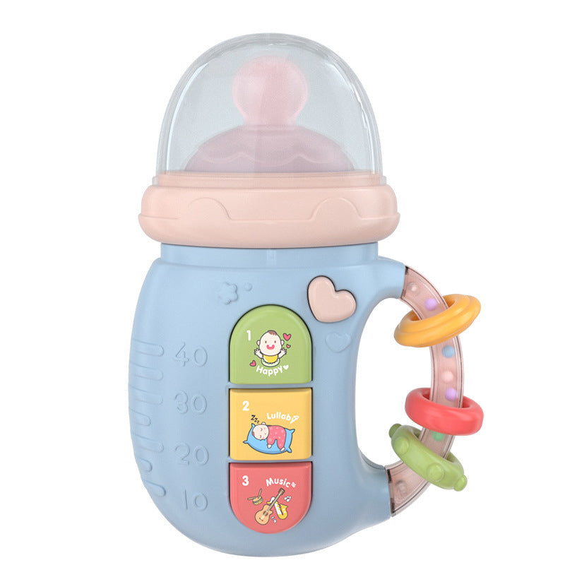 Fidtoy Musical Baby Bottle Toy with Lights and Silicone Teether