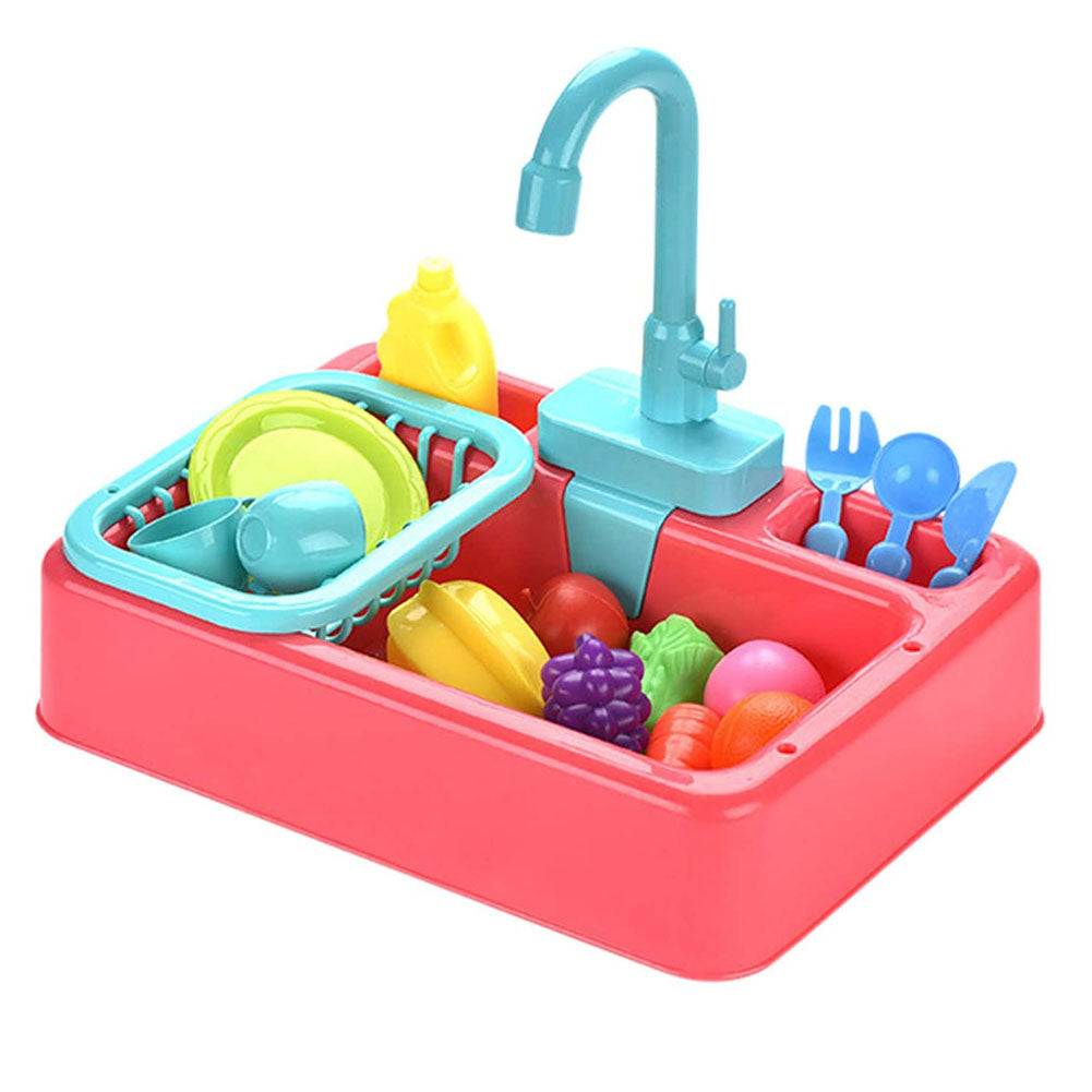 Fidtoy Play Kitchen Sink Toy with Running Water – Interactive Pretend Kitchen Playset for Kids